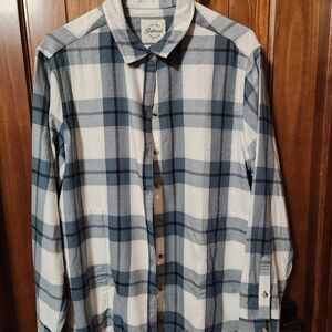 Jachs Girlfriend Blue and White Plaid Button-Down Shirt